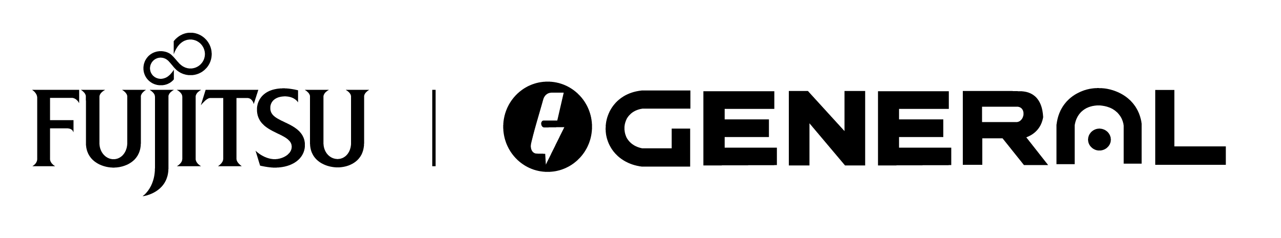 FUJITSU GENERAL co-brand logo - horizontal - black only